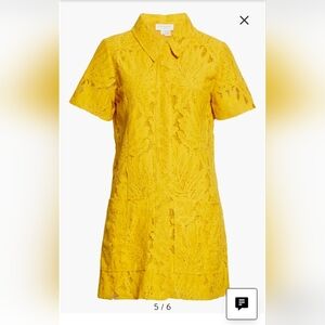New Ted Baker London Rille Cotton Blend Lace Shirtdress Size 1